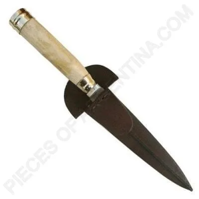EXTRA LONG 20CM STAINLESS STEEL BLADE WITH BONE HANDLE AND ALPACA SILVER BBQ STYLE GAUCHO KNIFE - CACU-674/2151-20 - Image 2