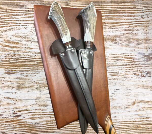 GIANT SIZED STAGHORN, CARBON STEEL, FIXED BLADE CUCHILLO - GAUCHO KNIFE - 100% HAND CRAFTED IN ARGENTINA - PL-CUCH18/60