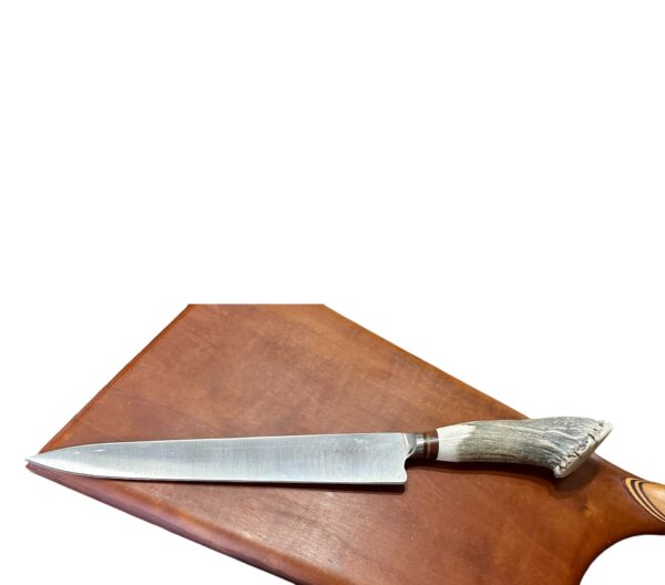 GIANT SIZED STAGHORN, CARBON STEEL, FIXED BLADE CUCHILLO - GAUCHO KNIFE - 100% HAND CRAFTED IN ARGENTINA - PL-CUCH18/60 - Image 5