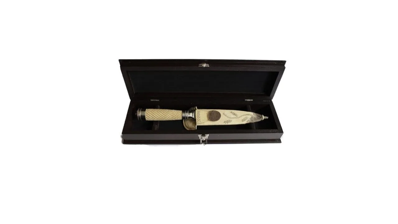 HAND BRAIDED RAWHIDE LEATHER HANDLED, FIXED BLADE GAUCHO KNIFE - EA-CI0006214/2188 - Image 5