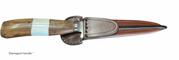 14CM NATURAL BONE AND WALNUT WOOD WITH BRASS ACCENTS - FIXED BLADE GAUCHO KNIFE - HANDMADE IN ARGENTINA - Reduced Price - Image 5