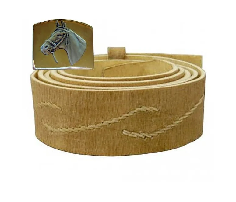 SOLID ALPACA SILVER, HANDMADE HORSE HEAD BELT BUCKLE - WITH OR WITHOUT BELT LEATHER - Image 2