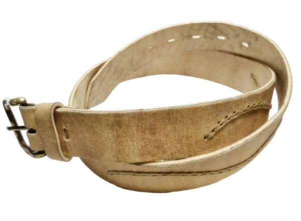 Handcrafted Rawhide Belt with Brass Buckle | Authentic Argentine Leather - Image 2