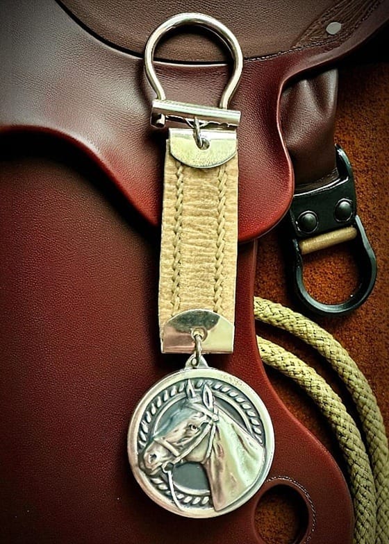 Rawhide Horse Head Keychain