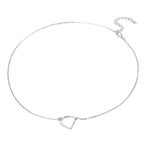 HORSE JEWELRY - .925 SOLID STERLING SILVER ENGLISH RIDING STIRRUP NECKLACE - ADJUSTABLE SIZE REAR CLASP - AZ-1799
