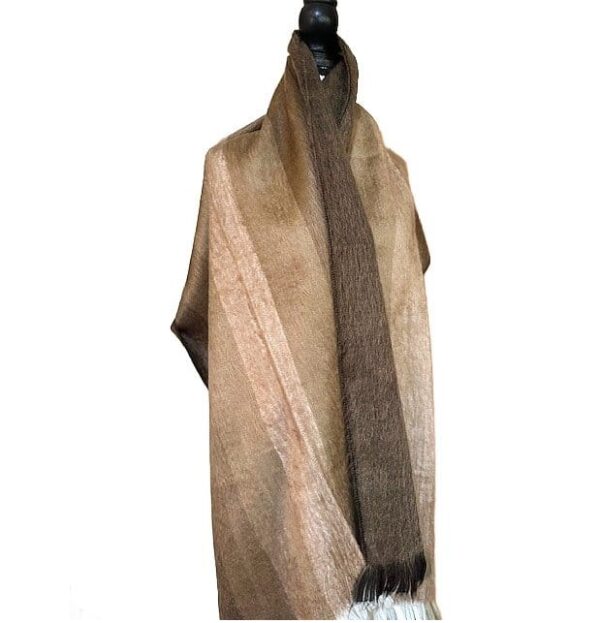 100% GENUINE ALPACA FIBER WRAP, THROW, SHAWL - HANDMADE AND ULTRA SOFT! - OBO-22/MBWN - Image 2