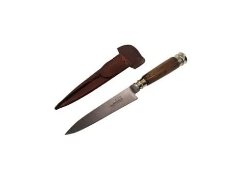 HAND CRAFTED HARDWOOD GAUCHO KNIFE WITH ALPACA SILVER & GUYA HARDWOOD HANDLE - CUCA625/1738