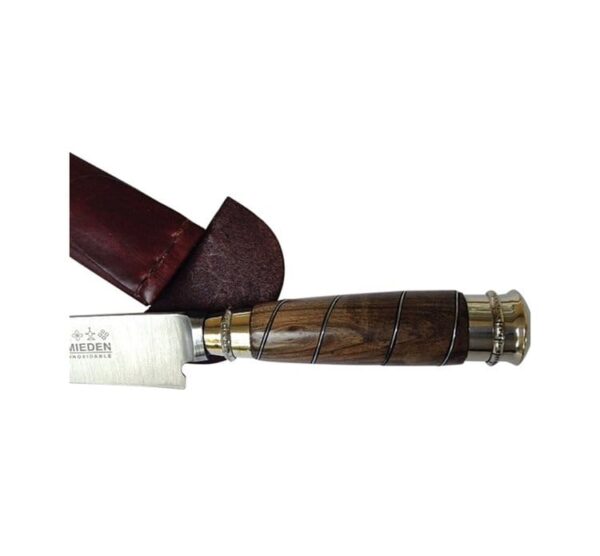 HAND CRAFTED OF HEAVY WALNUT WITH ALPACA SILVER ACCENTS, 14cm FULL TANG GAUCHO KNIFE - CUCA302/1335 - Image 2