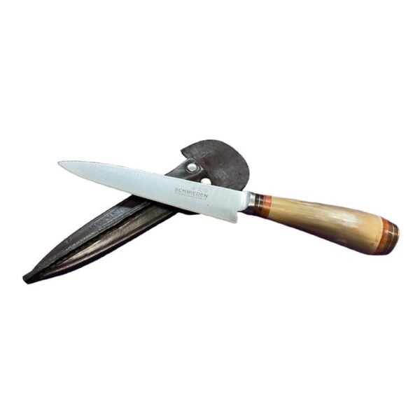 POLISHED HORN HANDLE GAUCHO KNIFE, HAND CRAFTED IN ARGENTINA - 14CM FULL TANG, STAINLESS STEEL BLADE - Image 8
