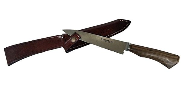 ARGENTINE EXOTIC HARDWOOD WITH BRASS ACCENTS HANDLED, FULL TANG, 14CM OR 12CMSTAINLESS STEEL GAUCHO KNIFE - CACU-635/1449 OR CUC-207/834 - Image 3