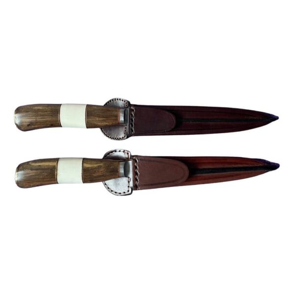 14CM NATURAL BONE AND WALNUT WOOD WITH BRASS ACCENTS - FIXED BLADE GAUCHO KNIFE - HANDMADE IN ARGENTINA - Reduced Price