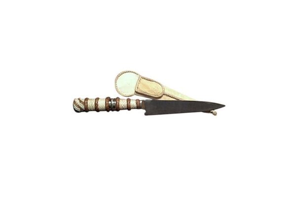HAND BRAIDED 'TIENTOS' MULTI STRAND RAWHIDE LEATHER GAUCHO KNIFE - PL-CUCH22/45-RB - Image 2