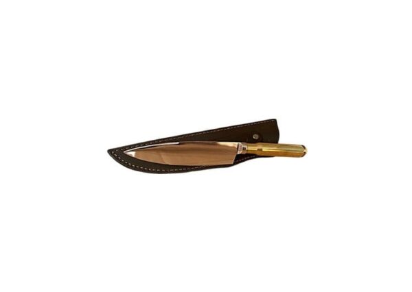 HAND CRAFTED .50 CALIBER SHELL, CARBON STEEL FIXED BLADE CUCHILLO GAUCHO KNIFE - REMI/50C/40-CS - Image 3