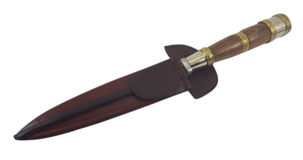 STAINLESS STEEL GAUCHO KNIFE, CUCHILLO WITH CHISELED HARDWOOD & BRASS HANDLE - CACU-478/2082 - Image 7