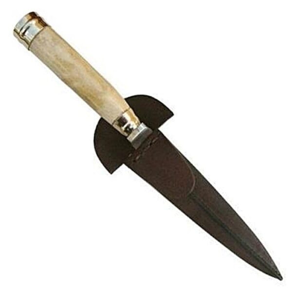 AUTHENTIC BONE HANDLE GAUCHO KNIFE WITH FULL TANG, FIXED STAINLESS STEEL BLADE & ALPACA SILVER ACCENTS - CUCA126/2350-14 - Image 2