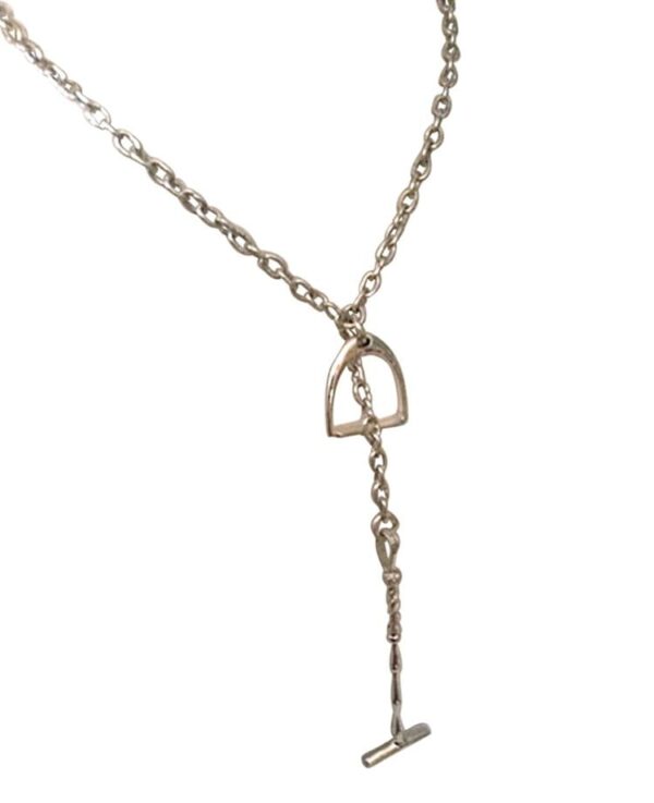SOLID STERLING SILVER POLO MALLET LARIAT NECKLACE, HANDMADE IMPORTED FROM BUENOS AIRES, ARGENTINA - CB-N1126/59