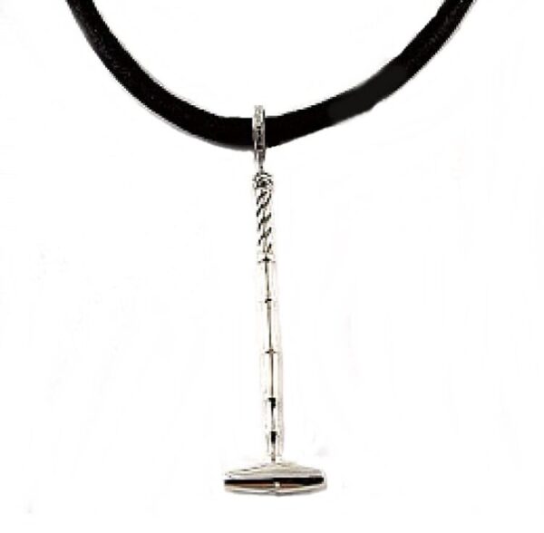 SOLID STERLING SILVER POLO MALLET STICK PENDANT NECKLACE - HANDMADE IN BUENOS AIRES! CB-PO303/24
