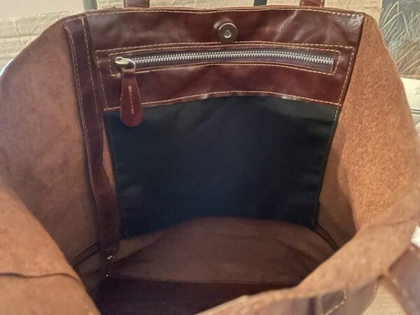 GENUINE COWHIDE LEATHER TOTE BAG, HANDMADE IN ARGENTINA - ROOMY, LIGHTWEIGHT, PERFECT SIZE BAG - CE/60 - Image 10