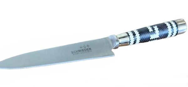 HAND BRAIDED FIXED BLADE GAUCHO KNIFE WITH ALPACA ACCENTS & RAWHIDE TOP STITCHED SCARAB - CUCA200/3303 - Image 5