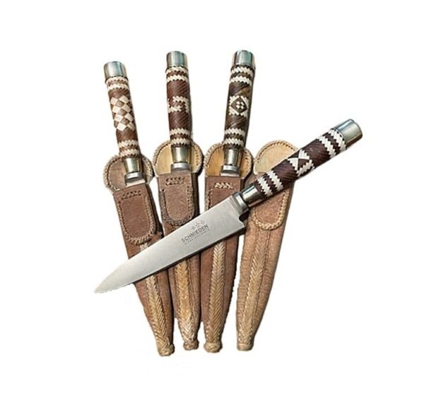 FIXED BLADE GAUCHO KNIFE, HAND BRAIDED RAWHIDE HANDLE, 100% CRAFTED BY HAND IN ARGENTINA! - CUCA408/1461