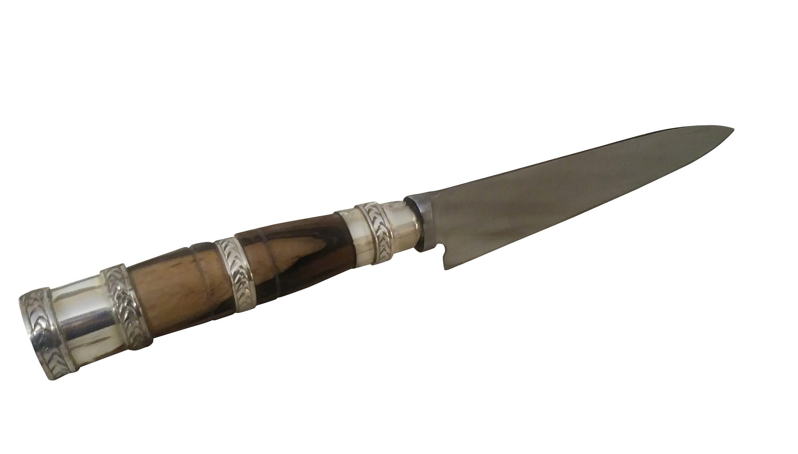 Hardwood gauxho knife with alpaca silver