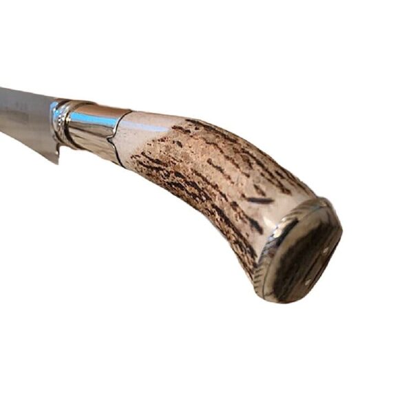 HANDMADE GAUCHO KNIFE - ANTLERED DEER HORN AND HEAVY ALPACA SILVER ADORNMENTS - STUNNING! - ARG-CUCA-847/1980 - Image 2