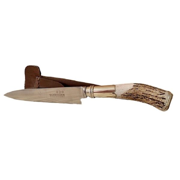 HANDMADE GAUCHO KNIFE - ANTLERED DEER HORN AND HEAVY ALPACA SILVER ADORNMENTS - STUNNING! - ARG-CUCA-847/1980