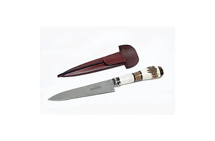HANDMADE IN ARGENTINA - DEER ANTLER WITH EXOTIC HARDWOOD HANDLED GAUCHO STEAK KNIFE - CUCA-980/1468 - Image 5
