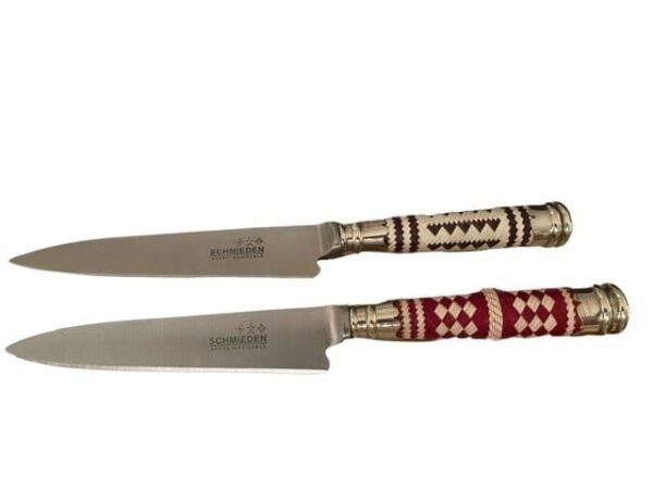 HAND BRAIDED FIXED BLADE GAUCHO KNIFE WITH ALPACA ACCENTS & RAWHIDE TOP STITCHED SCARAB - CUCA200/3303 - Image 3