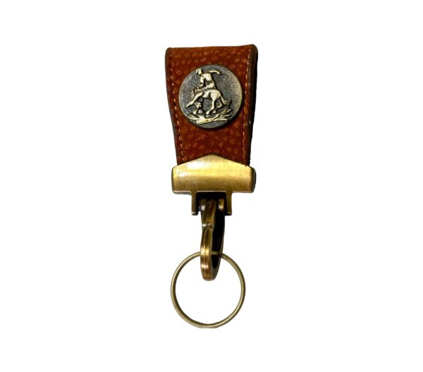 Carpincho / Capybara Hide and Brass Accented Belt Clip, Swivel Key Ring - PL-LLA16/9-C - Image 5