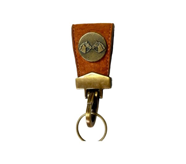 Carpincho / Capybara Hide and Brass Accented Belt Clip, Swivel Key Ring - PL-LLA16/9-C - Image 4