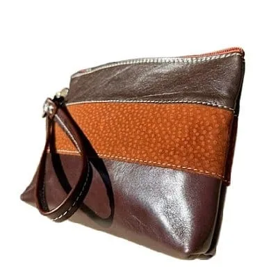 ARGENTINE COWHIDE LEATHER AND EXOTIC CAPYBARA / CARPINCHO WRISTLET STYLE PURSE CASE - OZ-2030/975-C - Image 2
