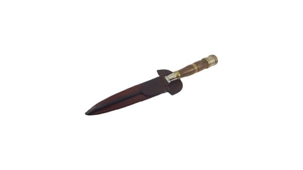 STAINLESS STEEL GAUCHO KNIFE, CUCHILLO WITH CHISELED HARDWOOD & BRASS HANDLE - CACU-478/2082 - Image 4