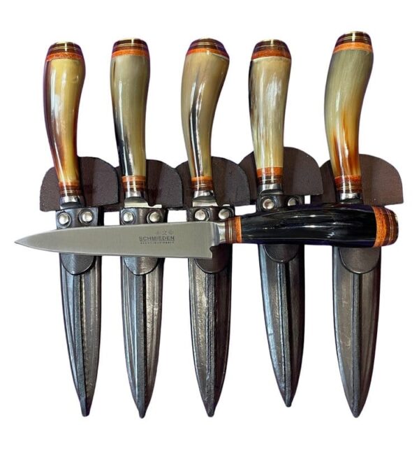 POLISHED HORN HANDLE GAUCHO KNIFE, HAND CRAFTED IN ARGENTINA - 14CM FULL TANG, STAINLESS STEEL BLADE - Image 6