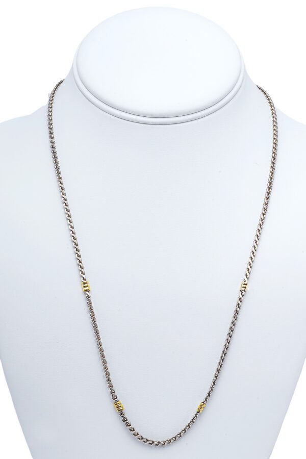 3mm Sterling Silver with 18kt gold Unisex Chain - Image 5
