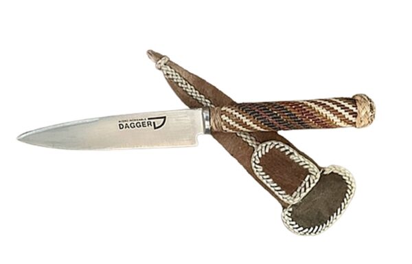 12cm STAINLESS STEEL FIXED BLADE GAUCHO KNIFE WITH 100% HAND BRAIDED RAW HIDE HANDLE - A WORKING PIECE OF ART - EA-CI05514/1527/BL - Image 4