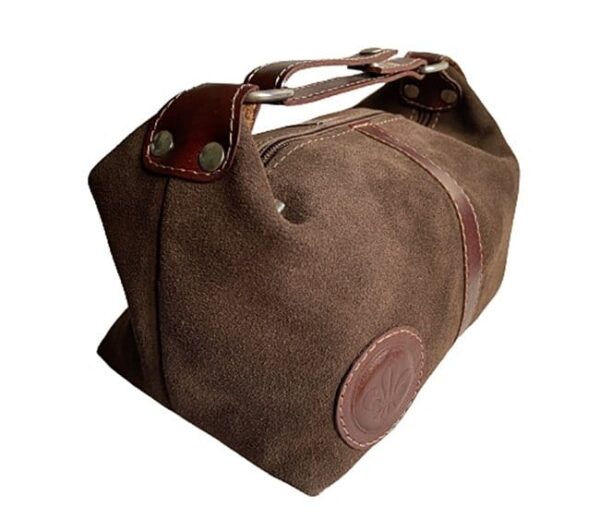 BLACK OR BROWN HANDMADE SUEDE ARGENTINE LEATHER MEN'S TOILETRY CASE / 'DOB-KIT' - EA-ACC007/1739-S - Image 2