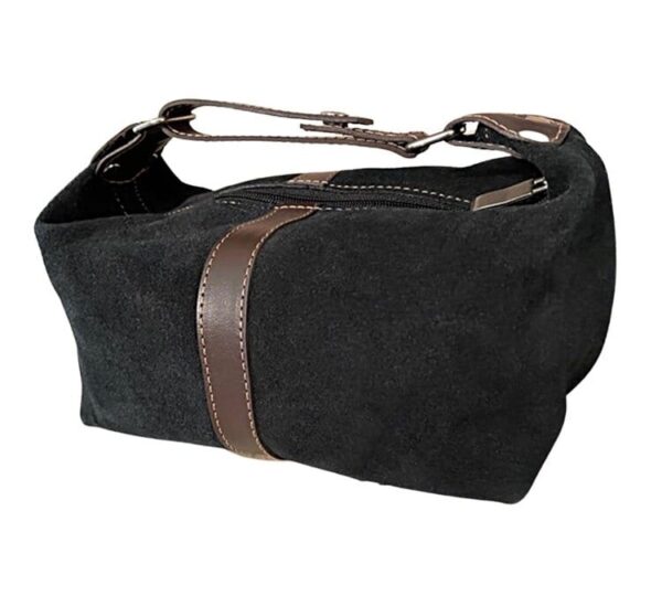BLACK OR BROWN HANDMADE SUEDE ARGENTINE LEATHER MEN'S TOILETRY CASE / 'DOB-KIT' - EA-ACC007/1739-S - Image 3