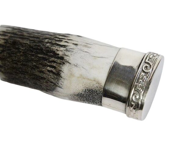 A VERY ELEGANT FINISHED GAUCHO KNIFE WITH FULL TANG FIXED BLADE, ACCENTED WITH ALPACA SILVER - HAND CRAFTED IN ARGENTINA -EA-CI0000320/1022 - Image 4