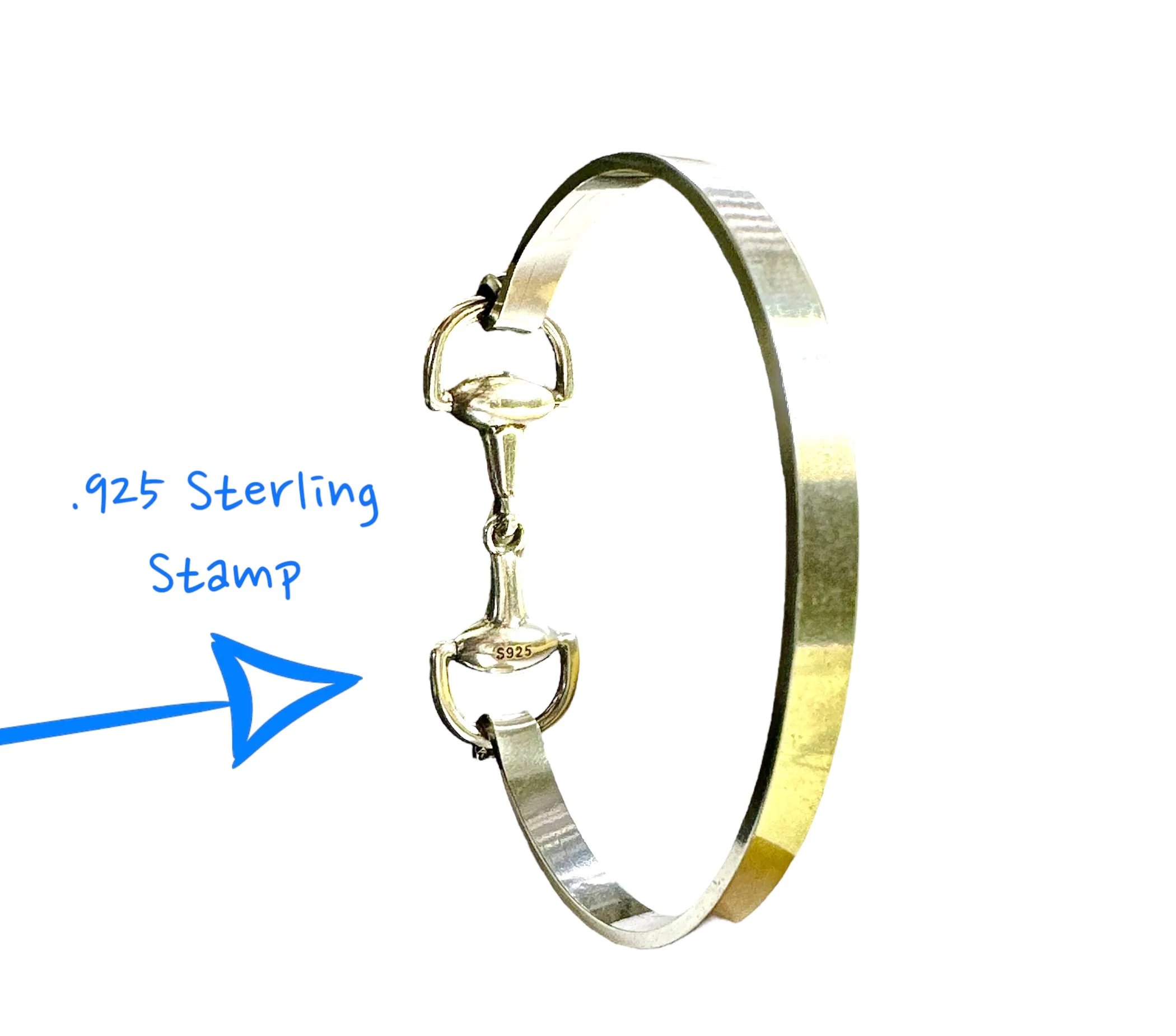 Solid Sterling Silver Snaffle Bit Bracelet - Image 6