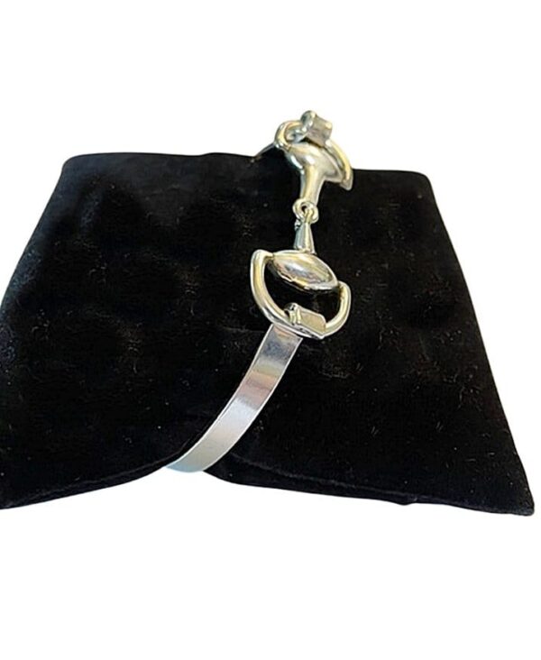 HORSE JEWELRY - EXTRA HEAVY SOLID STERLING SILVER SNAFFLE BIT BRACELET, HANDMADE - A GREAT EQUESTRIAN GIFT! - Image 4