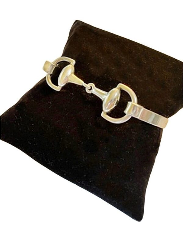 HORSE JEWELRY - EXTRA HEAVY SOLID STERLING SILVER SNAFFLE BIT BRACELET, HANDMADE - A GREAT EQUESTRIAN GIFT! - Image 3