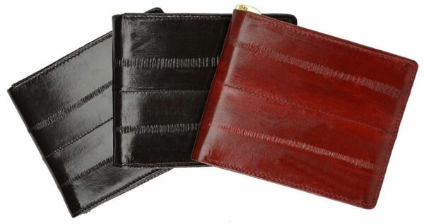 GENUINE EEL SKIN MEN'S CREDIT CARD & MONEY CLIP WALLET - EB-2299-CC/MCW