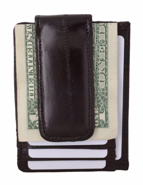 100% AUTHENTIC EEL SKIN MONEY CLIP / CREDIT CARD WALLET WITH ID WINDOW - EB2299-ESkin - Image 2