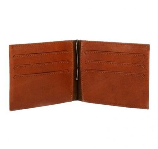 COWHIDE POLO PLAYER MONEY CLIP CREDIT CARD WALLET - EB/IND-25