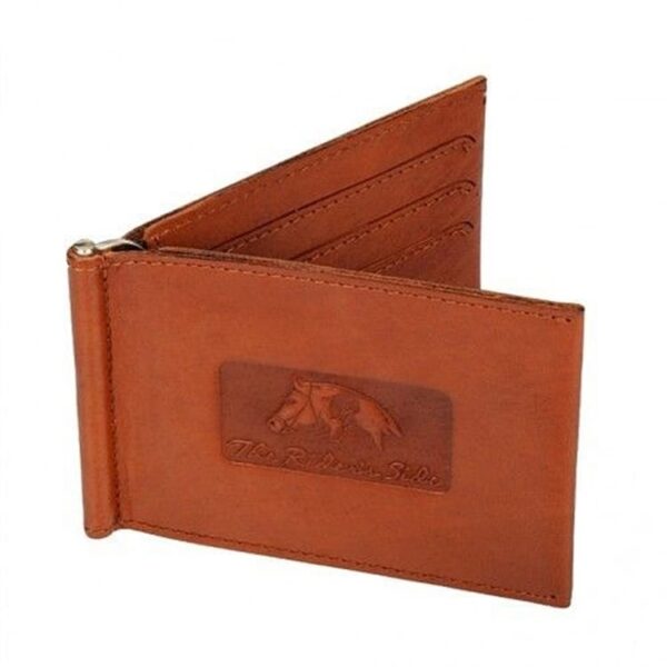 COWHIDE POLO PLAYER MONEY CLIP CREDIT CARD WALLET - EB/IND-25 - Image 2