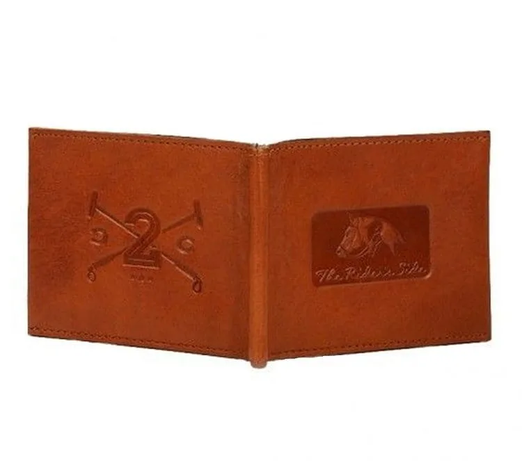 COWHIDE POLO PLAYER MONEY CLIP CREDIT CARD WALLET - EB/IND-25 - Image 3