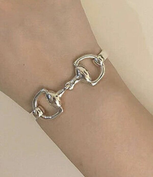 HORSE JEWELRY - EXTRA HEAVY SOLID STERLING SILVER SNAFFLE BIT BRACELET, HANDMADE - A GREAT EQUESTRIAN GIFT! - Image 2