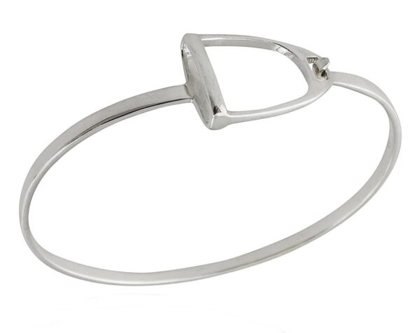 HORSE JEWELRY - SOLID STERLING SILVER IRON RIDING STIRRUP BANGLE BRACELET - EB32