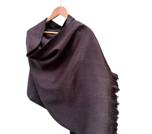 Espresso Brown Hand Spun Alpaca Shawl, Wrap - Image 3